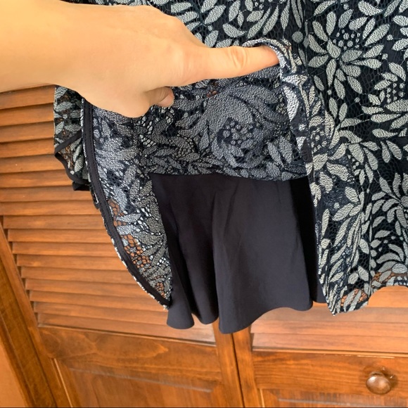 KEEPSAKE Engage Navy Blue Lace Long Sleeve Dress S - Picture 11 of 14